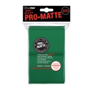 Ultra Pro Non-Glare Pro-Matte Green Deck Protectors - 100 ct