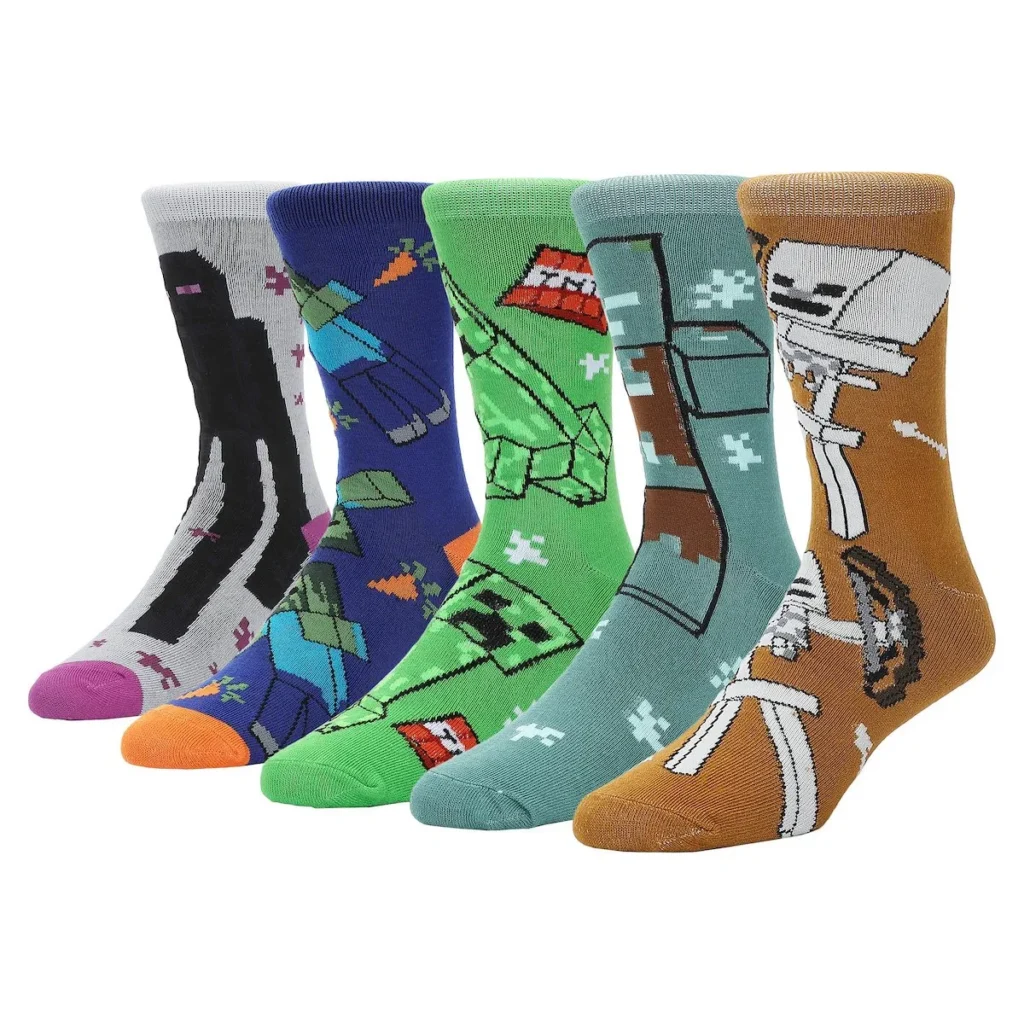 Minecraft Creeper Icons Crew Sock 5-Pack
